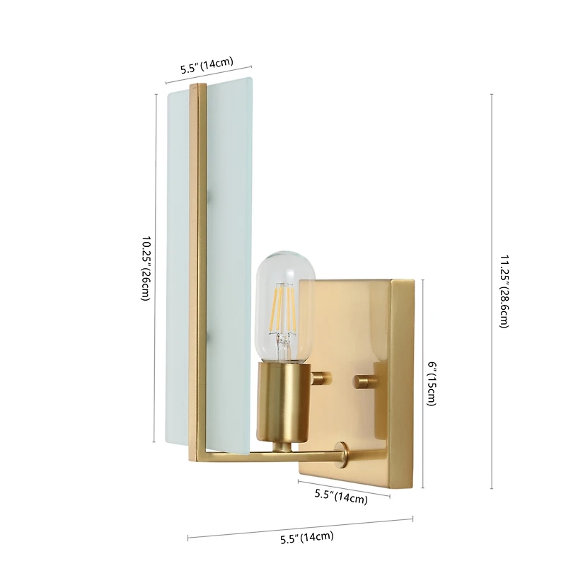 Jonathan Y Mila Modern Coastal Iron/Glass Led Sconce (Set of 2)