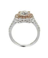 Suzy Levian Sterling Silver White & Pink Cubic Zirconia Engagement Ring