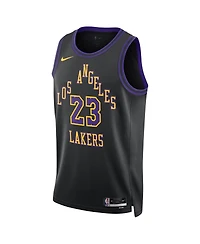 Men's and Women's Nike LeBron James Black Los Angeles Lakers 2023/24 Swingman Jersey - City Edition