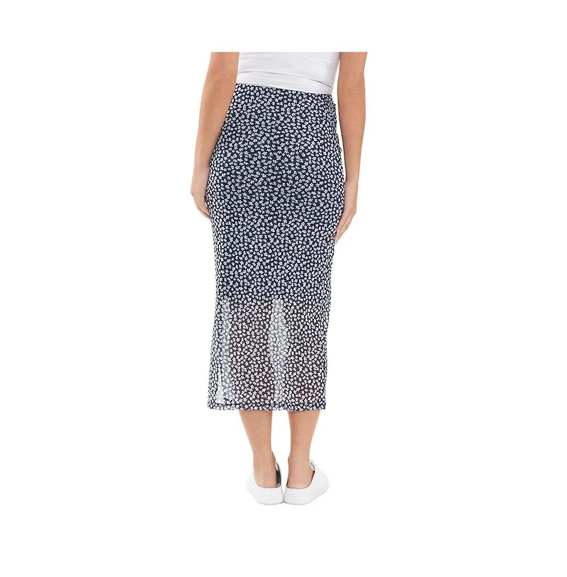 Ripe Maternity Kara Floral Mesh Skirt Navy