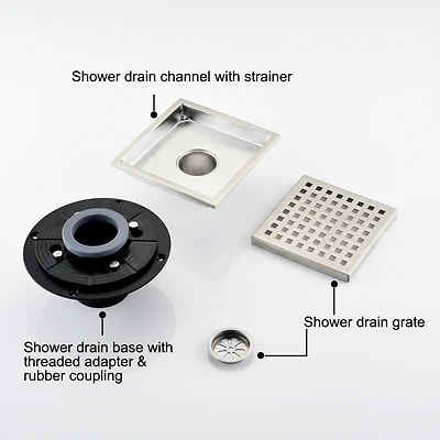 6 Inch Square Shower Floor