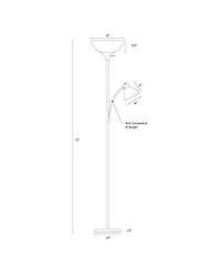 Sky Dome Plus 72" Led Torchiere Floor Lamp with 1 Reading Arm