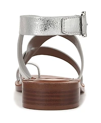 Franco Sarto Women's Ina Toe Loop Ankle Strap Stacked Heel Sandals