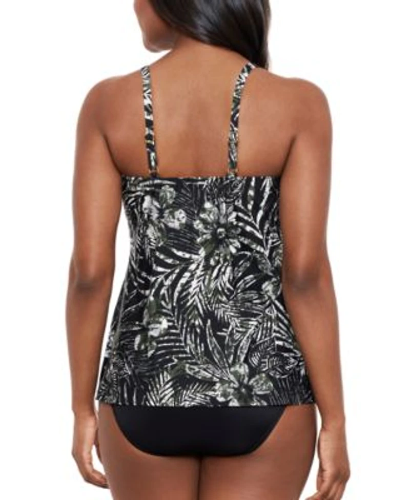 Miraclesuit Womens Zahara Love Knot Underwire Tankini Top High Waist Tummy Control Bikini Bottoms