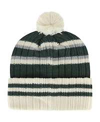 Men's '47 Brand Green Michigan State Spartans No Huddle Cuffed Knit Hat with Pom