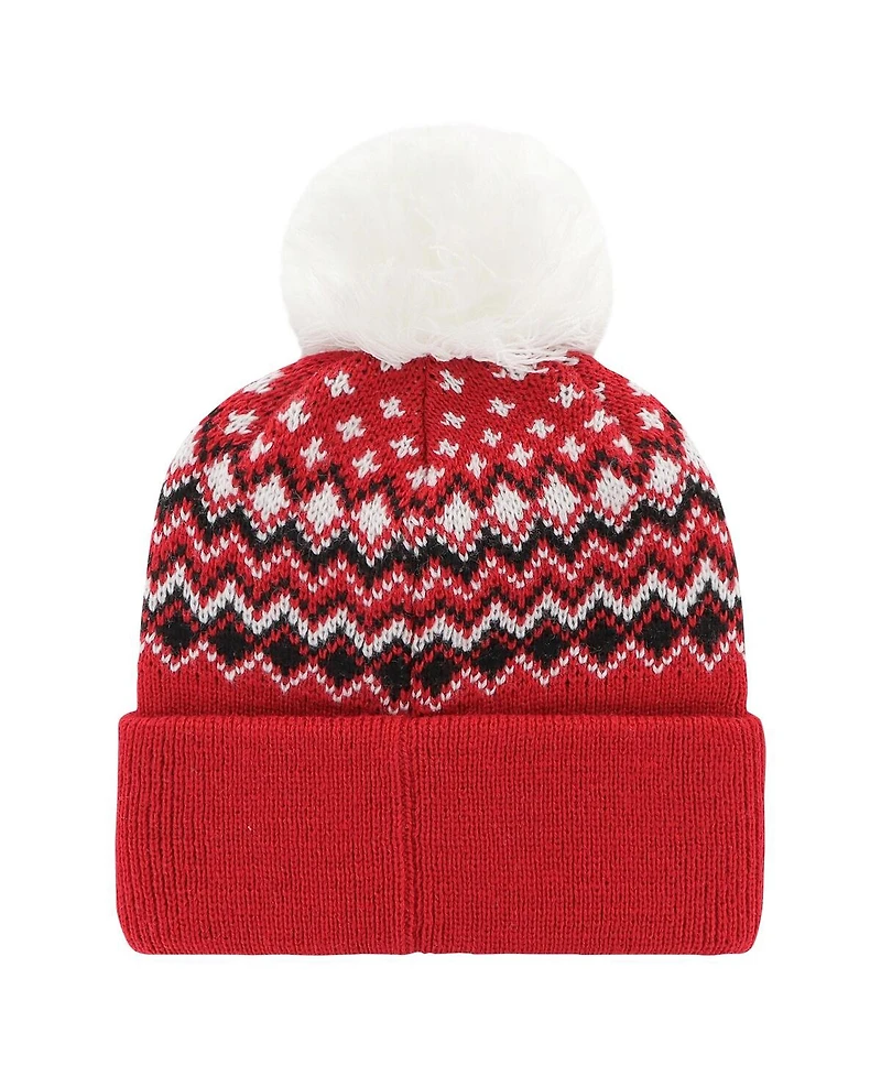 Women's '47 Brand Red Detroit Red Wings Elsa Cuffed Knit Hat with Pom