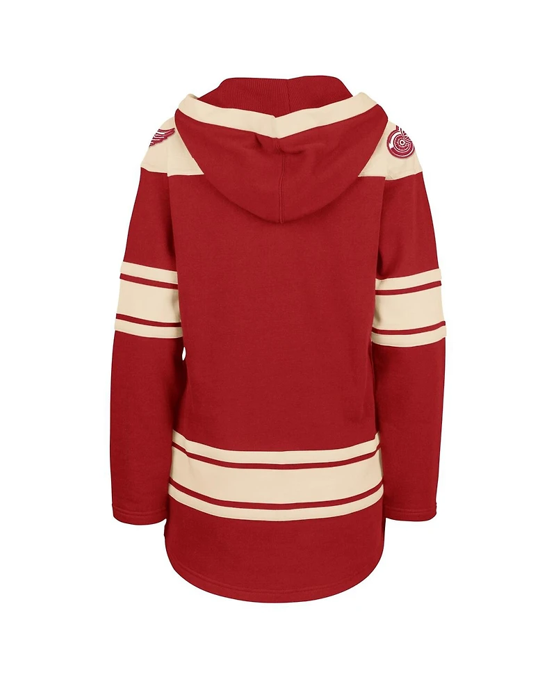 Women's '47 Brand Red Detroit Red Wings Superior Lacer Pullover Hoodie