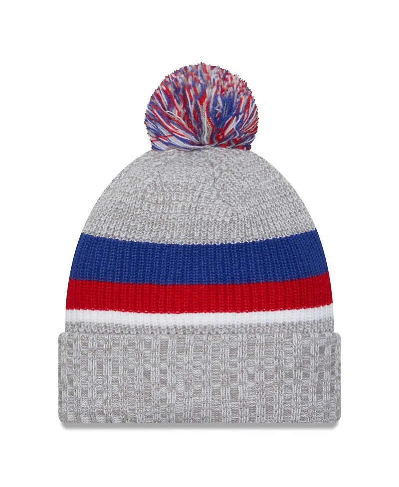 Men's New Era Heather Gray New York Giants Cuffed Knit Hat with Pom