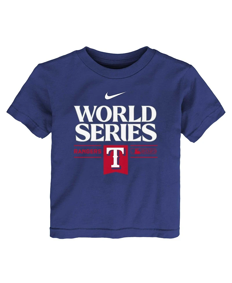 Toddler Boys and Girls Nike Royal Texas Rangers 2023 World Series Authentic Collection T-shirt