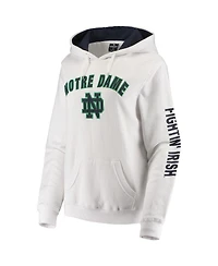 Women's Colosseum White Notre Dame Fighting Irish Loud and Proud Pullover Hoodie