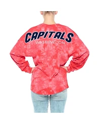 Women's Fanatics Red Washington Capitals Crystal-Dye Long Sleeve T-shirt