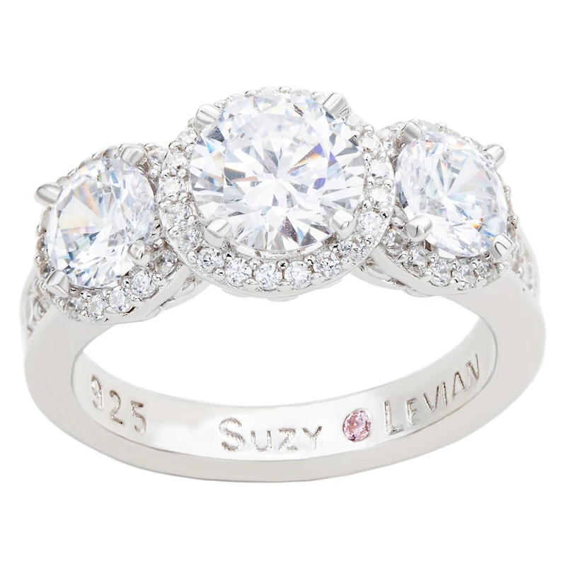 Suzy Levian Sterling Silver Sapphire Pear Shape Petite Ring