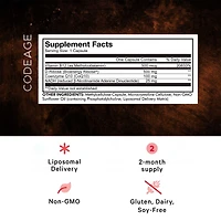 Codeage Liposomal Nadh+ Supplement - Nadh, Vitamin B12, D-Ribose as Bioenergy Ribose, CoQ10-2-Month Supply - Liposomal Delivery