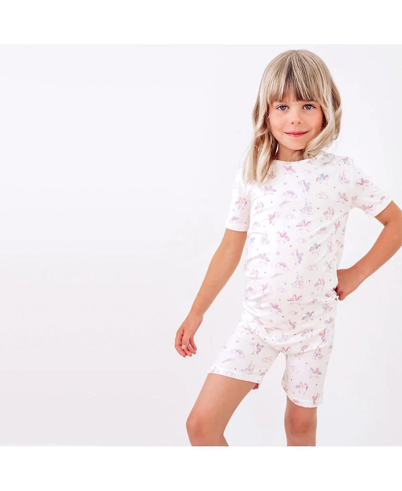 Bellabu Bear Toddler| Child Unisex Unicorn 2-Piece Short Sleeve & Shorts Pajama Set