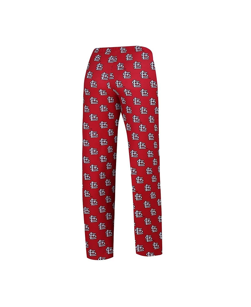 Women's Concepts Sport White, Red St. Louis Cardinals Long Sleeve V-Neck T-shirt and Gauge Pants Sleep Set