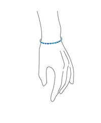 Bling Jewelry Solitaire Round Created Opal Tennis Bracelet Sterling Silver