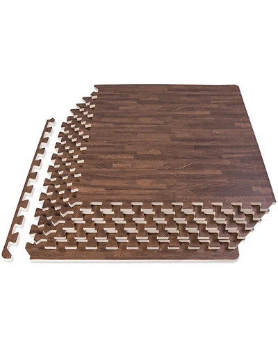 Wood Grain Puzzle Mat 1/2-in, 24 Sq Ft - 6 Tiles