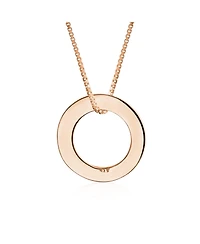 Bling Jewelry Word Inspirational Quote Sayings Circle Sisters Friends Pendant Necklace Rose Gold Plated .925 Sterling Silver