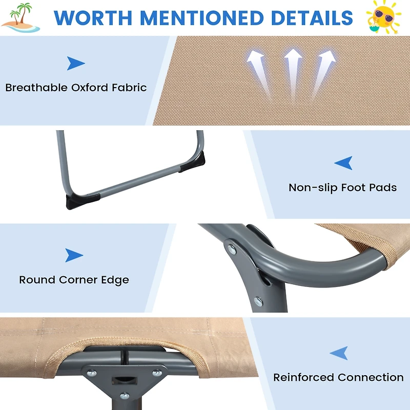 Inolait Folding Chaise Lounge Chair with Face Hole for Beach