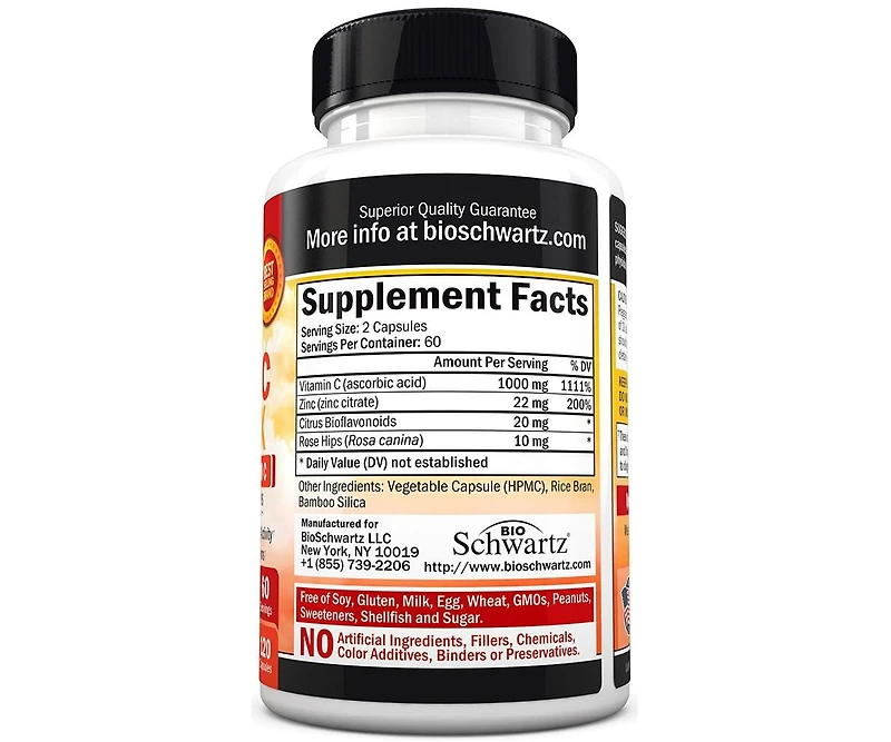 BioSchwartz Vitamin C Complex Capsules, Bioschwartz, 120ct