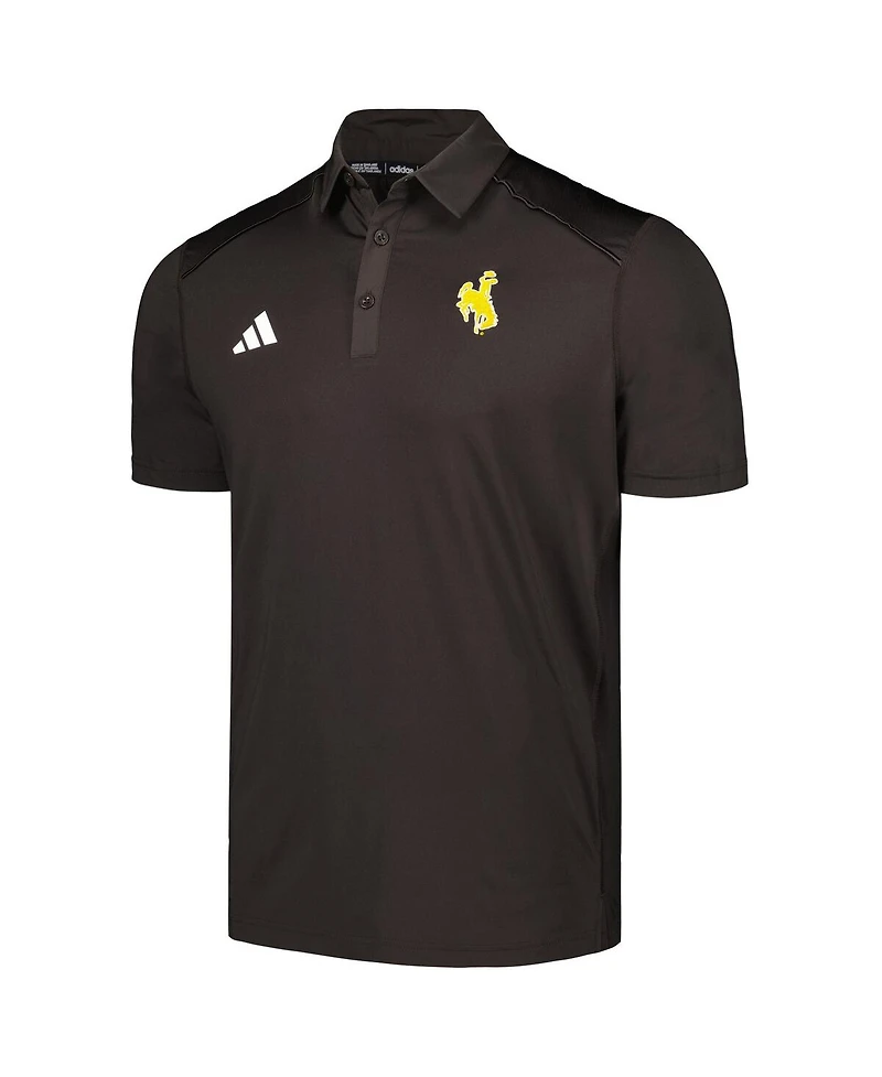 Men's adidas Brown Wyoming Cowboys Classic Aeroready Polo Shirt