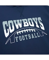 Men's Mitchell & Ness Navy Dallas Cowboys Pre-Game Short Sleeve Pullover Hoodie