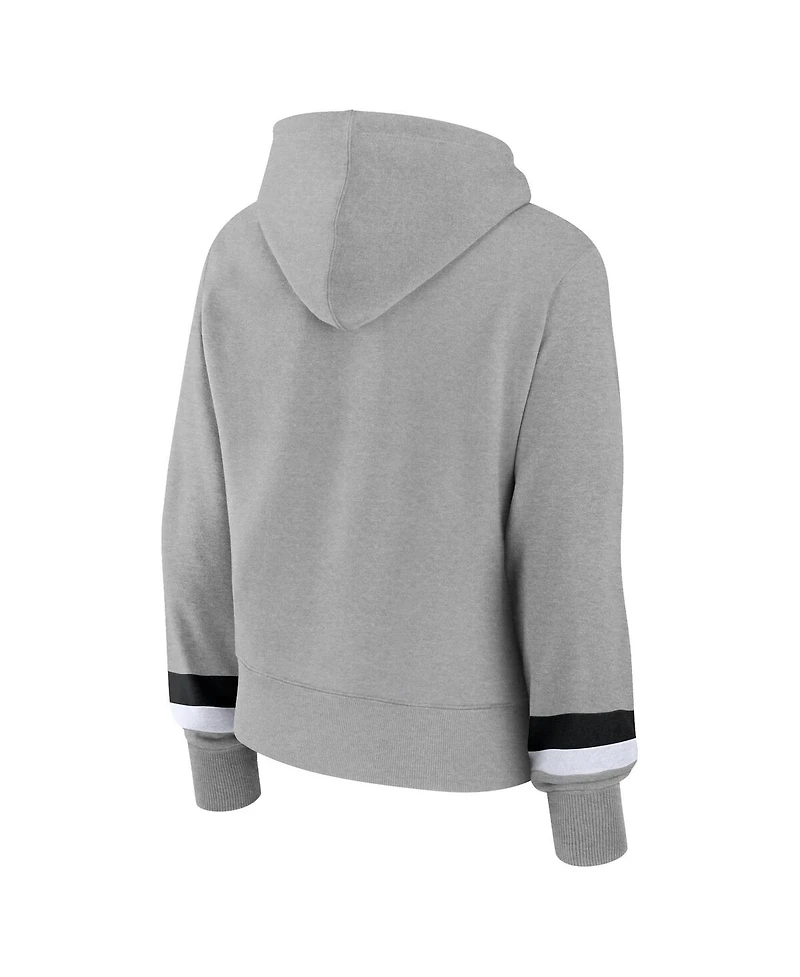 Women's Fanatics Heather Gray Milwaukee Bucks Halftime Pullover Hoodie