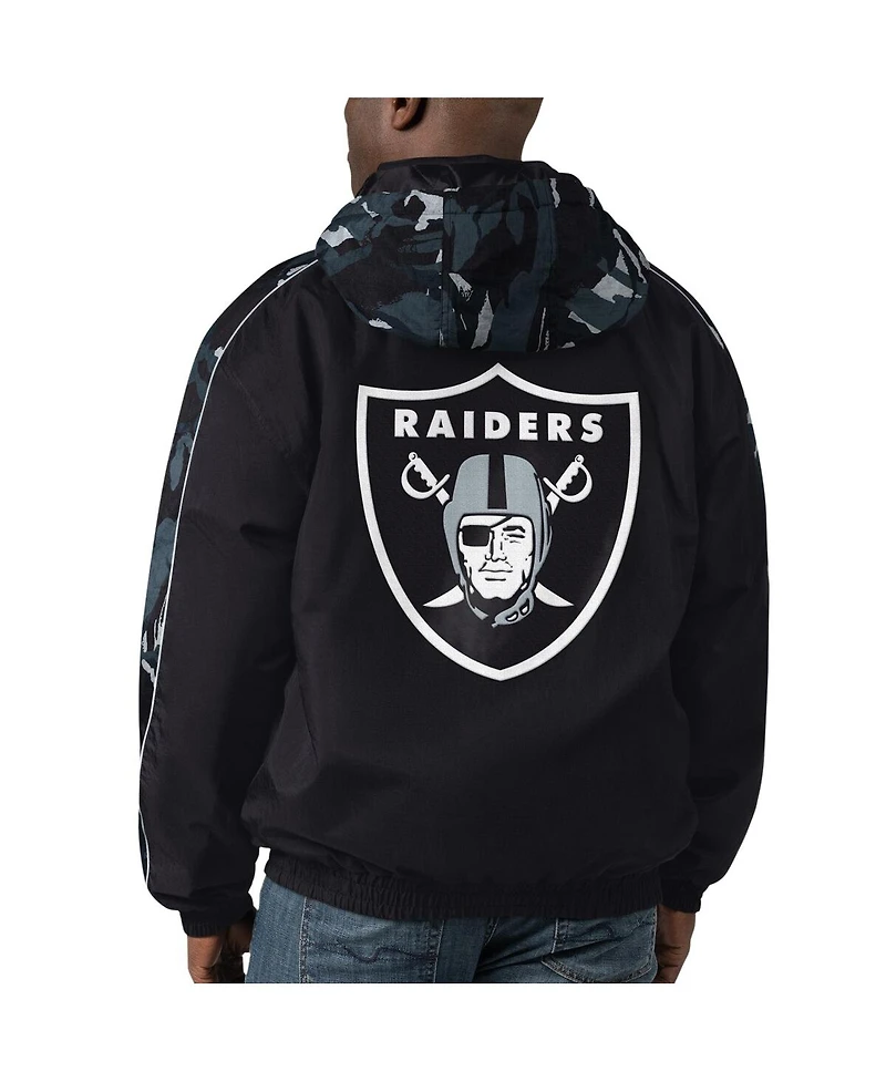 Men's Starter Black Las Vegas Raiders Thursday Night Gridiron Full-Zip Hoodie Jacket