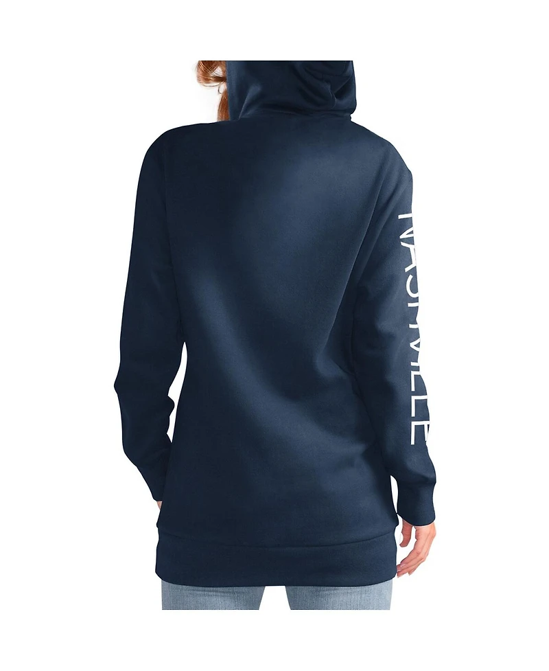 Women's G-iii 4Her by Carl Banks Navy Nashville Predators Overtime Pullover Hoodie