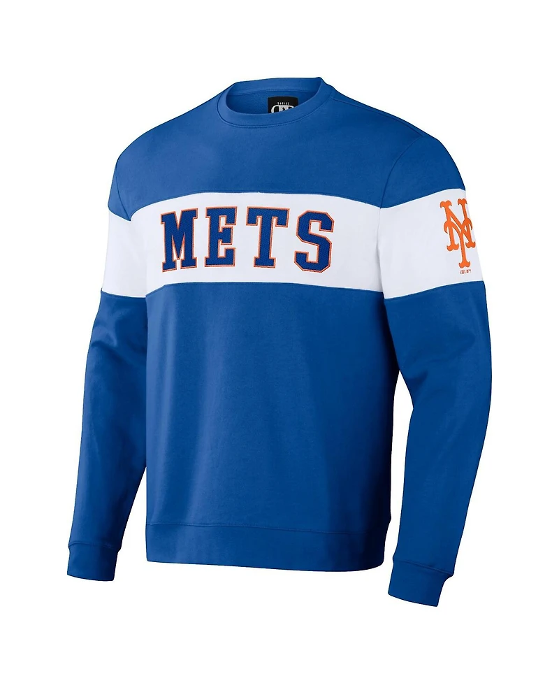 Men's Darius Rucker Collection by Fanatics Royal New York Mets Stripe Pullover Sweatshirt