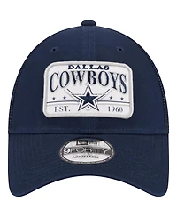 Men's New Era Navy Dallas Cowboys Plate 9FORTY Trucker Adjustable Hat
