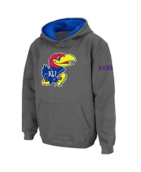 Big Boys Colosseum Charcoal Kansas Jayhawks Logo Pullover Hoodie