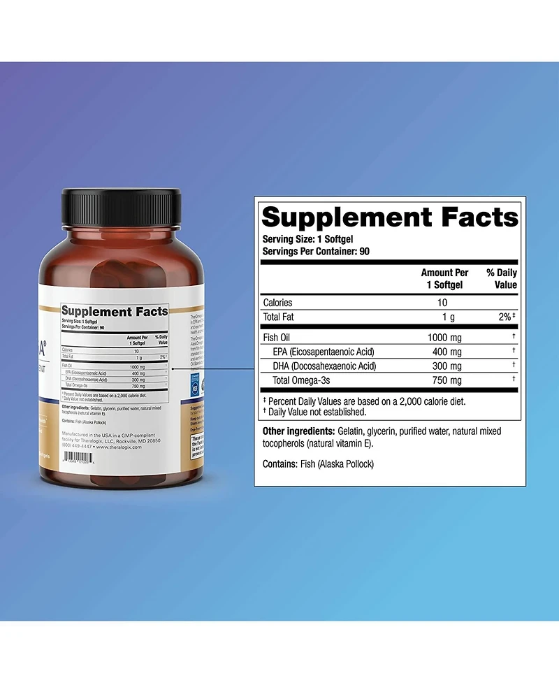 Theralogix TherOmega Omega-3 Wild Alaskan Fish Oil