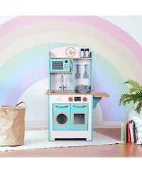 Teamson Kids - Little Chef Santos Retro Play Kitchen - Aqua/Wood