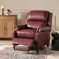 Franco Genuine Leather Manual Recliner