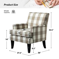 Herrera Classic Upholstered Armchair with Nail Head Trim