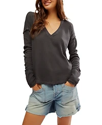 Free People Women's Sail Away Long-Sleeve Cotton T-Shirt