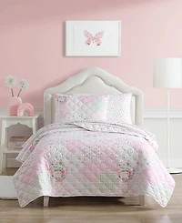 Laura Ashley Kids Ellyn Reversible 2 Piece Quilt Set, Twin