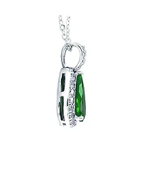 Bling Jewelry Classic Jewelry Large Pear Shape Solitaire Teardrop Halo 15CTW Cz Cubic Zirconia Pendant Necklace Silver Plated