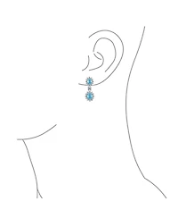 Bling Jewelry Art Deco Style Crown Halo Oval Cubic Zirconia Green Cz Fashion Dangle Drop Earrings Prom Rhodium Plated