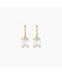 Bearfruit Jewelry Sterling Silver 18k Gold Plated Sparkle Dangling Pendant Hoop Earrings