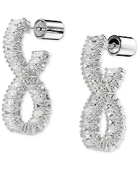 Swarovski Rhodium-Plated Baguette Crystal Infinity Drop Earrings