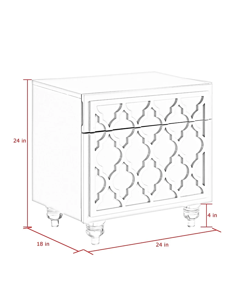 Inspired Home Keira Mdf Lacquer-Finish Lucite Leg Side Table