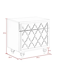 Inspired Home Keira Mdf Lacquer-Finish Lucite Leg Side Table