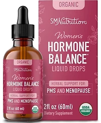 SMNutrition Hormone Balance Liquid Drops | with Stinging Nettle, Black Cohosh, Red Raspberry Leaf, Chasteberry & More | Menopause, Hot Flash, & Pms Re