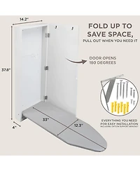 Ivation Ironing Board with Full Mirror, Wall Mount Iron Board Holder