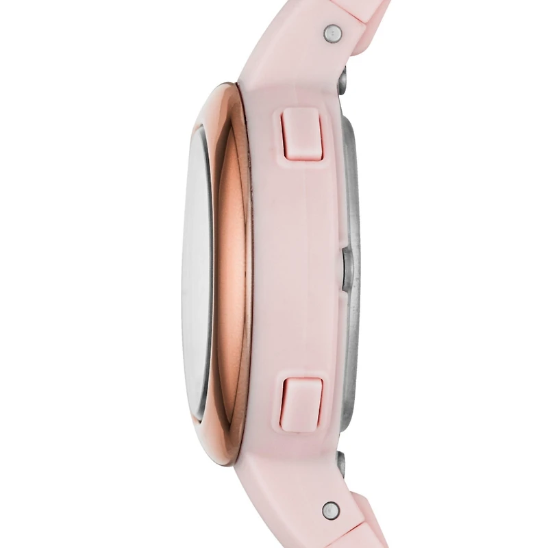 Skechers Women's Naylor Digital, Rose Gold-Tone Alloy Watch, Pink
