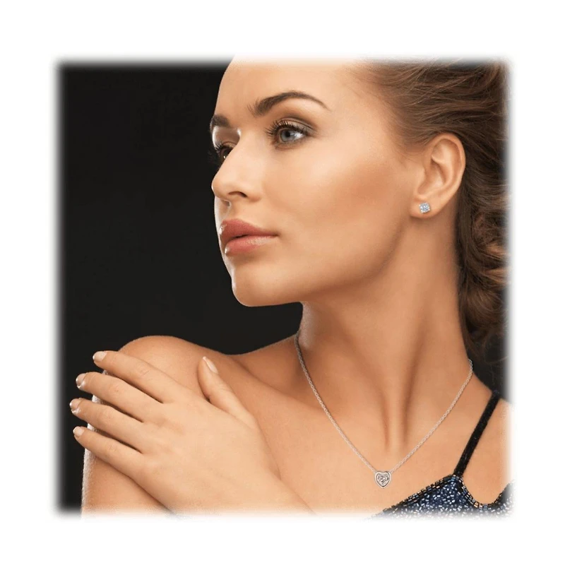 Heart Necklace with Cubic Zirconia Crystal