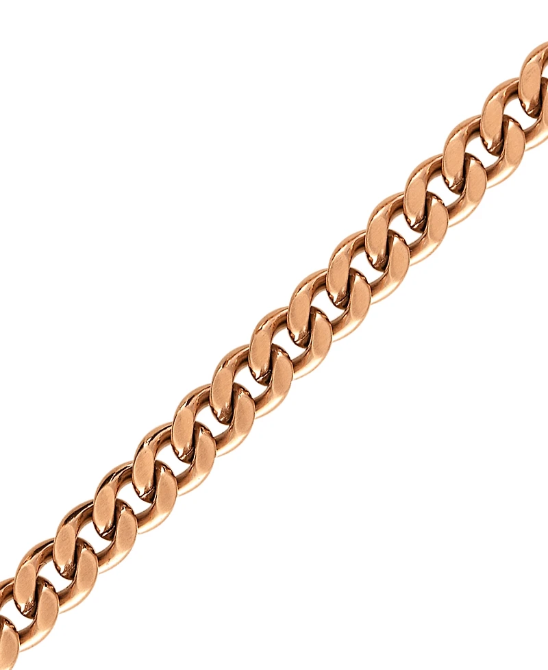 Bulova Black & Rose Gold-Tone Ip Stainless Steel Link 22" Necklace