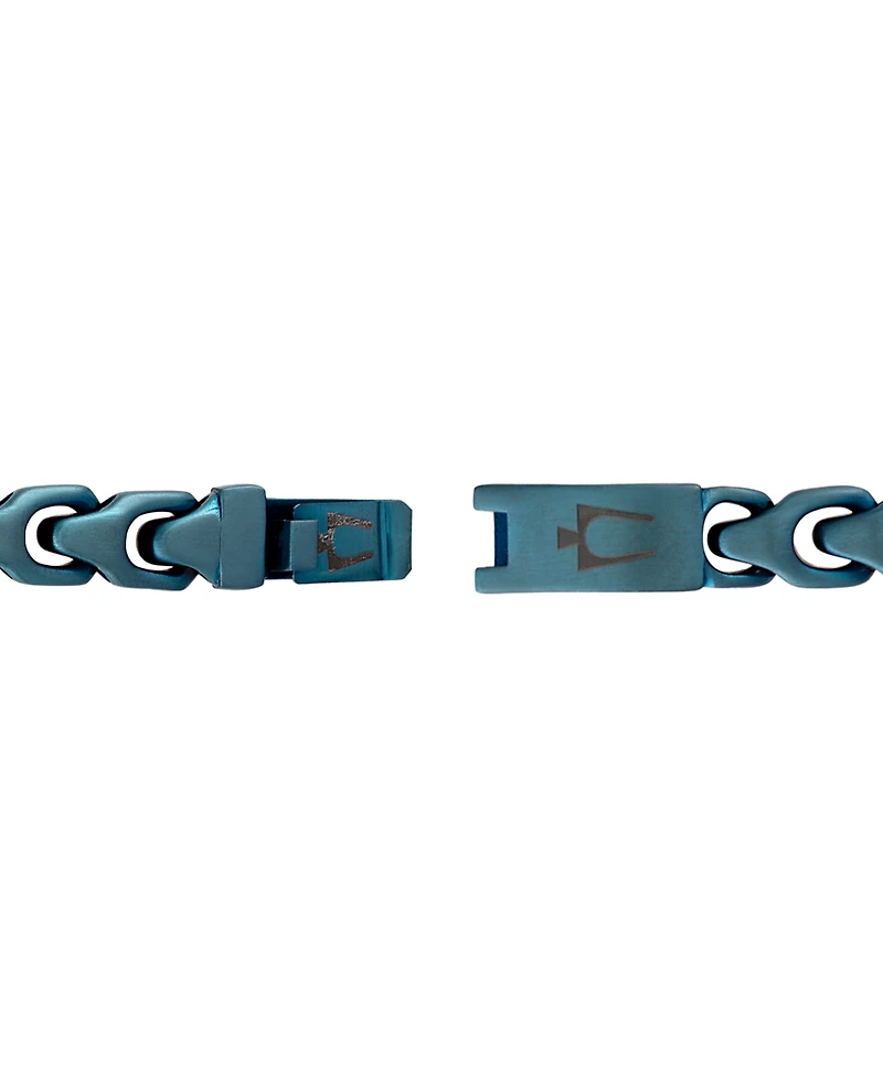 Bulova Blue-Tone Ip Stainless Steel Link Bracelet